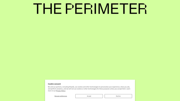 Screenshot of the The Perimeter London website