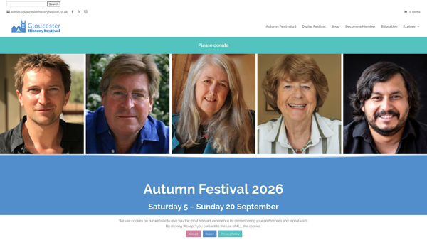 Screenshot of the Gloucester History Trust website