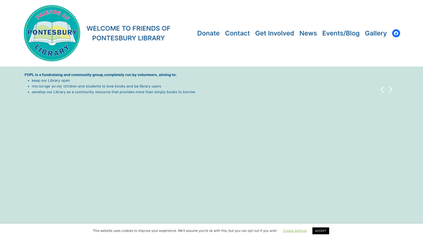 Screenshot of the The Friends Of Pontesbury Library website