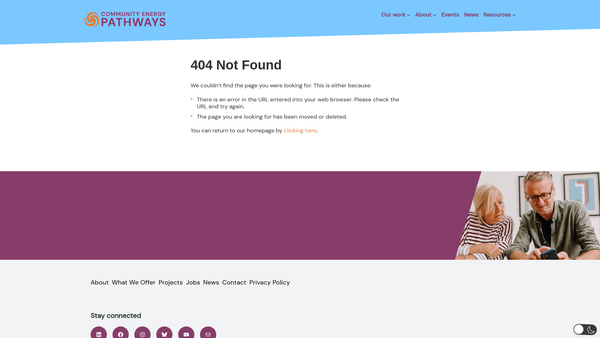 Screenshot of the Ces Warming Communities website