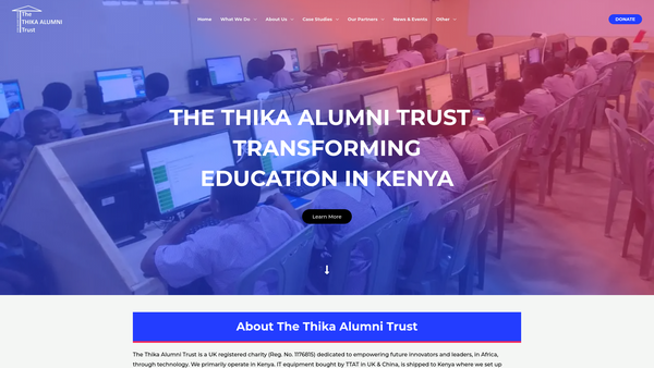 Screenshot of the The Thika Alumni Trust website