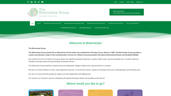 Screenshot of the Birtenshaw Merseyside website