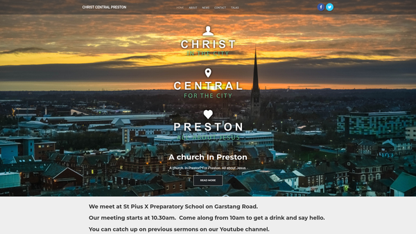 Screenshot of the Christ Central Preston website