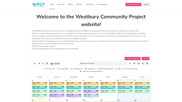 Screenshot of the Westbury (Wilts) Community Project website