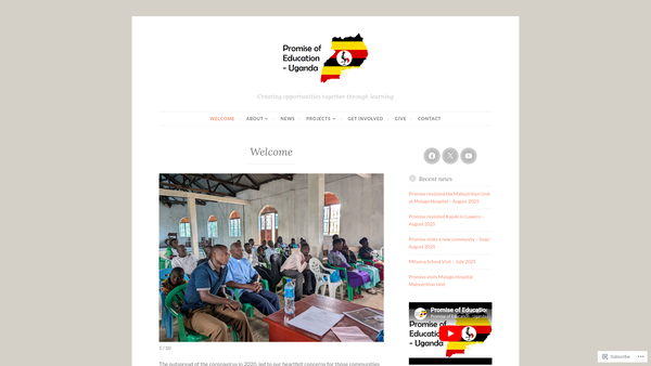 Screenshot of the Promise Of Education (Uganda) website