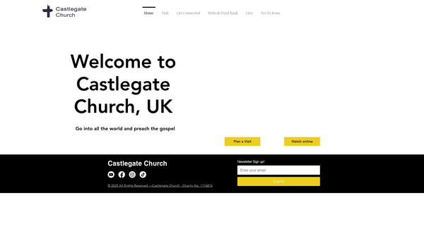 Screenshot of the Castlegate Church website