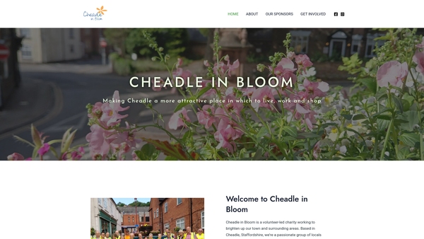 Screenshot of the Cheadle In Bloom website