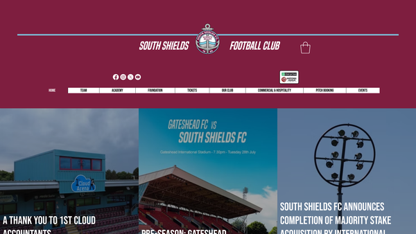Screenshot of the South Shields FC Foundation Limited website