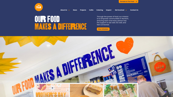 Screenshot of the The Feed Foundation website