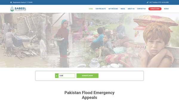 Screenshot of the Sabeel Foundation website