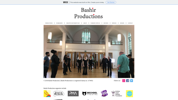 Screenshot of the Bashir Productions website