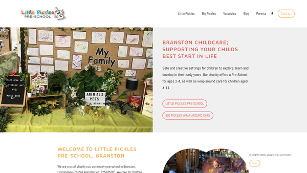 Screenshot of the Branston Little Pickles Pre School website