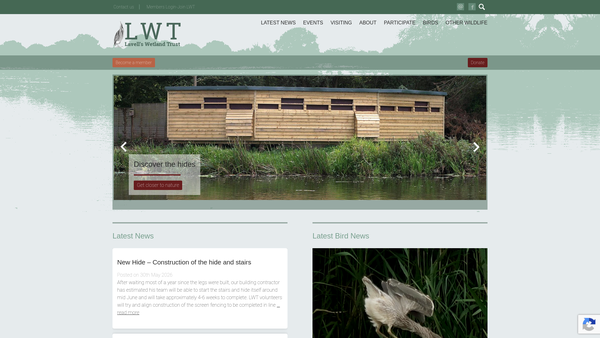 Screenshot of the Lavell's Wetland Trust website