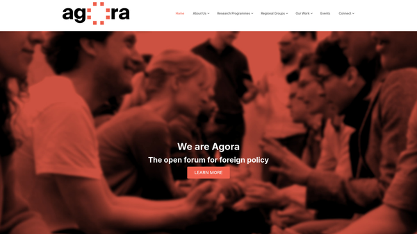Screenshot of the Agora Think Tank website