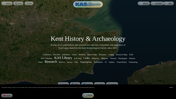 Screenshot of the Kent Archaeological Society website
