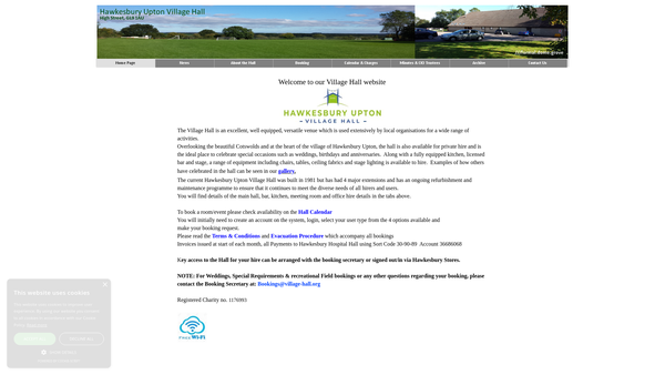 Screenshot of the Hawkesbury Hospital Hall website