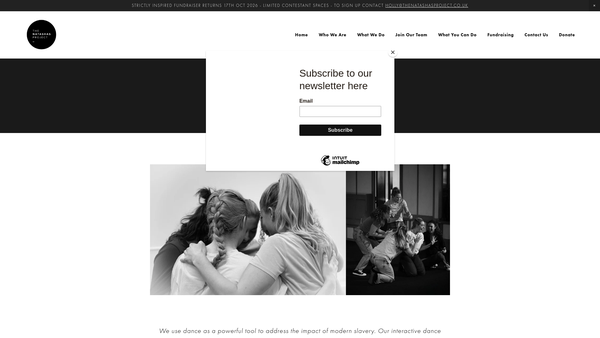 Screenshot of the The Natashas Project website