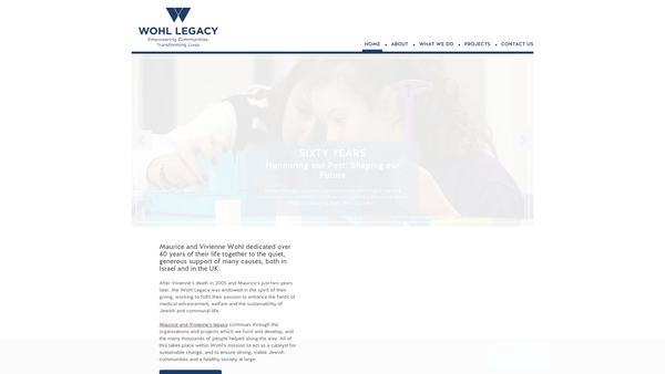 Screenshot of the The Maurice And Vivienne Wohl Philanthropic Foundation website