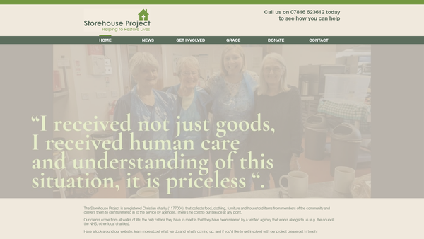 Screenshot of the The Storehouse Project website