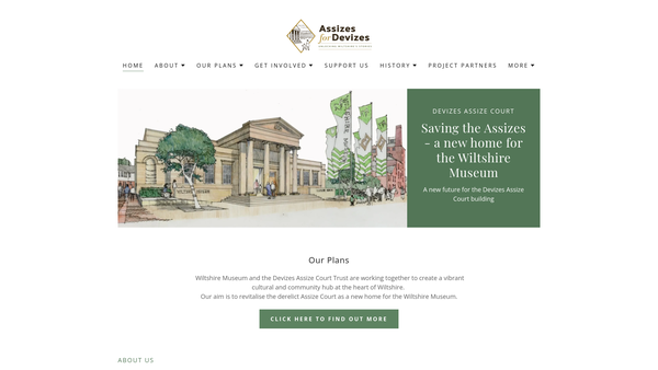 Screenshot of the Devizes Assize Court Trust website