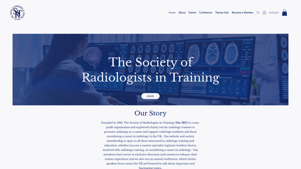 Screenshot of the The Society Of Radiologists In Training website