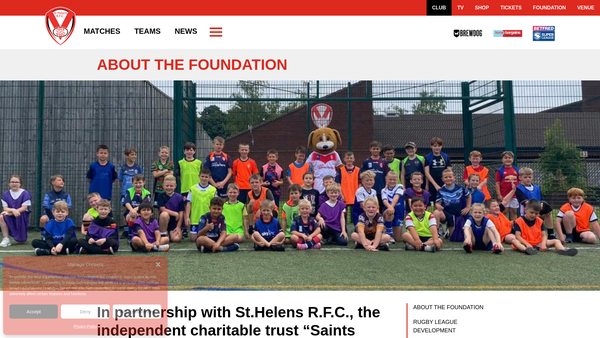Screenshot of the Saints Community Development Foundation Ltd website