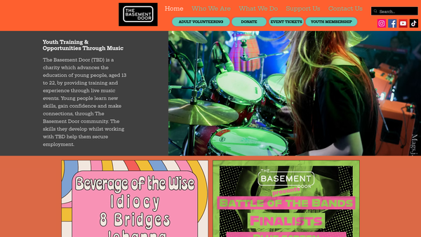 Screenshot of the The Basement Door website