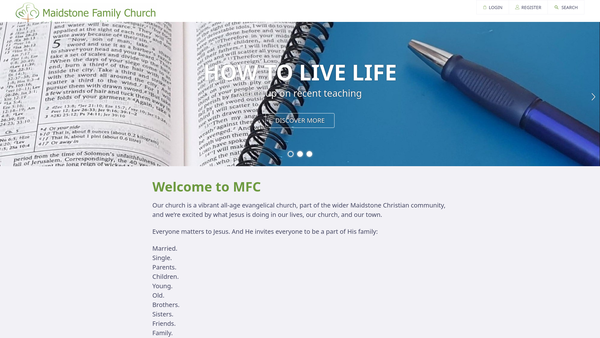 Screenshot of the Maidstone Family Church website