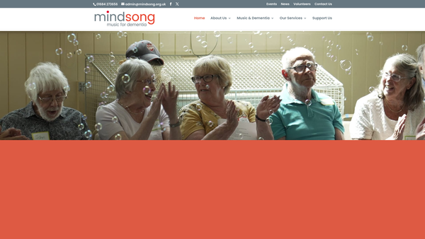 Screenshot of the Mindsong website