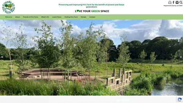 Screenshot of the Friends Of Firs Farm website