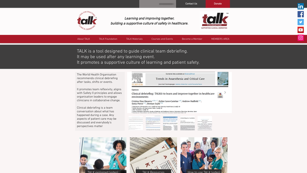 Screenshot of the Talk Foundation website