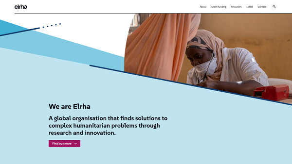 Screenshot of the Elrha website