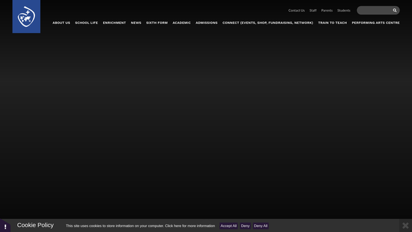 Screenshot of the Sacred Heart High School Hammersmith Parent Teacher And Friends' Association website