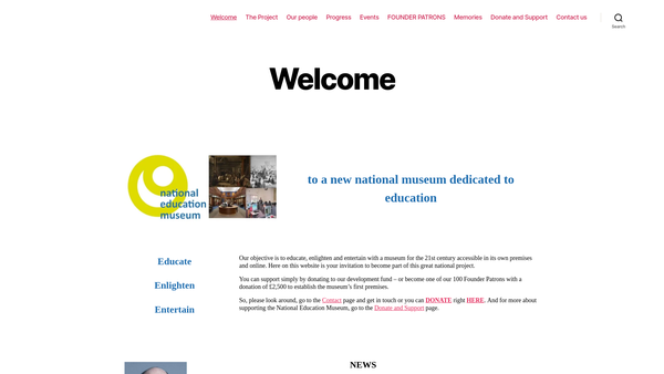 Screenshot of the The National Education Museum website