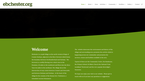 Screenshot of the Ebchester Boathouse Partnership website