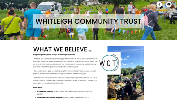 Screenshot of the Whitleigh Community Trust website