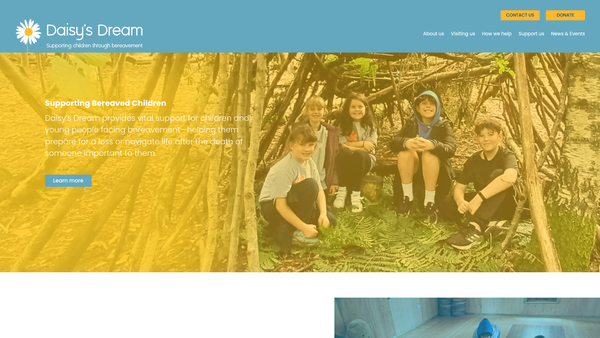 Screenshot of the Daisy's Dream website
