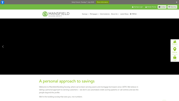 Screenshot of the The Mansfield Building Society Charitable Trust website