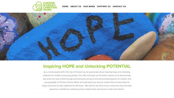 Screenshot of the Chester Schools Christian Work CIO website