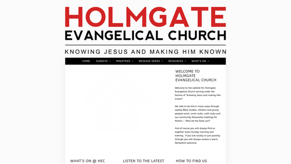 Screenshot of the Holmgate Evangelical Church website