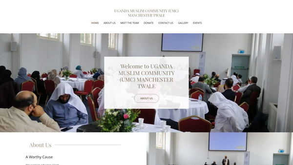 Screenshot of the Uganda Muslim Community (Umc) Manchester Twale website