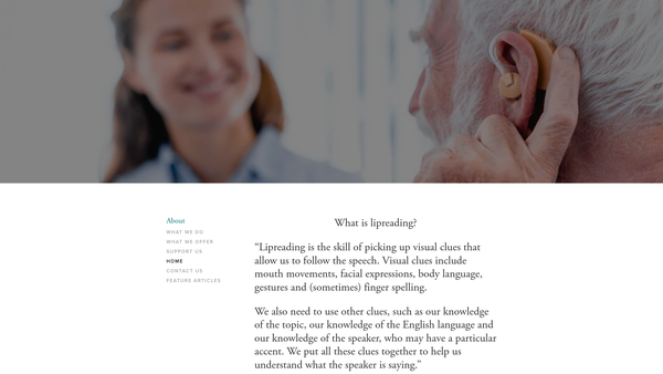 Screenshot of the Trafford Hard Of Hearing Group website