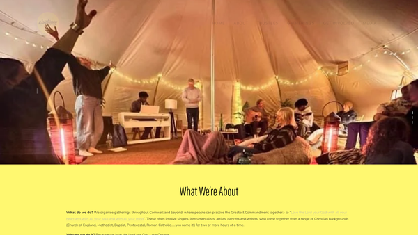 Screenshot of the Worshipping Friends website