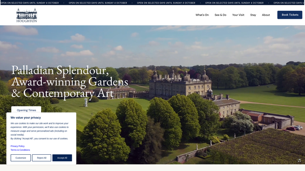 Screenshot of the The Houghton Arts Foundation website