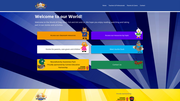 Screenshot of the The Dog, Duck And Cat Trust website