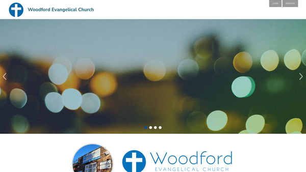 Screenshot of the Woodford Evangelical Church website