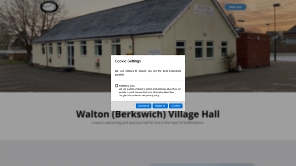 Screenshot of the Walton (Berkswich) Village Hall website