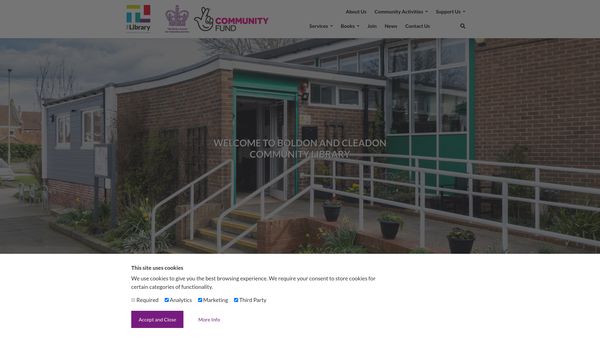 Screenshot of the Boldon And Cleadon Community Library website