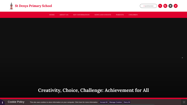 Screenshot of the St Denys School Supporters website