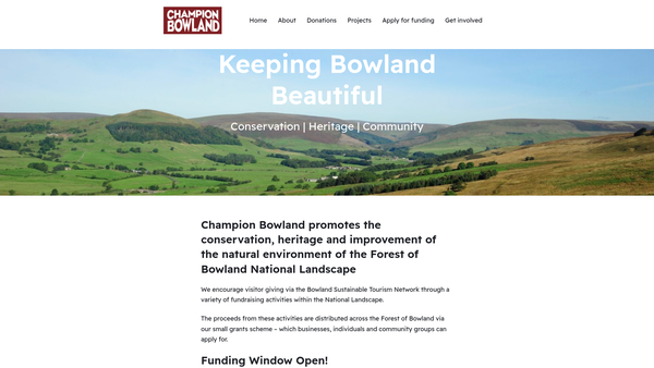 Screenshot of the Champion Bowland website
